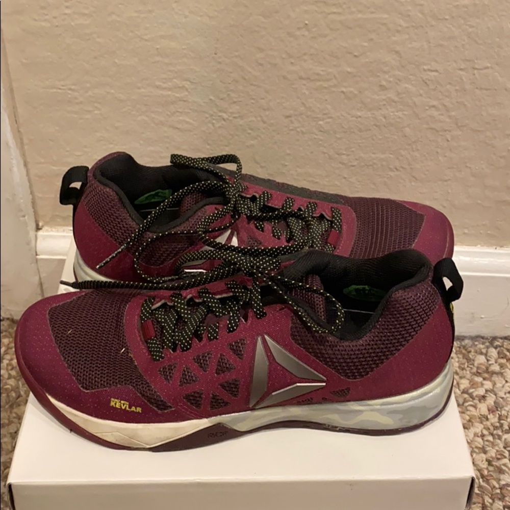 maroon reebok’s